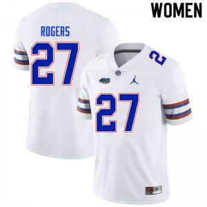 Womens Jahari Rogers White UF #27 Official Jersey