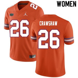 Women's Jeremy Crawshaw Orange University of Florida #26 Stitch Jerseys