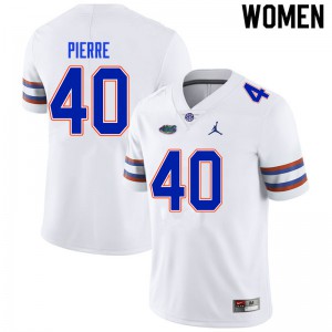 Women Jesiah Pierre White Florida Gators #40 Official Jerseys
