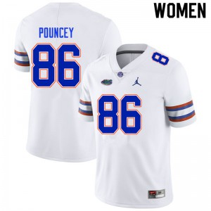 Women Jordan Pouncey White Florida #86 Embroidery Jerseys