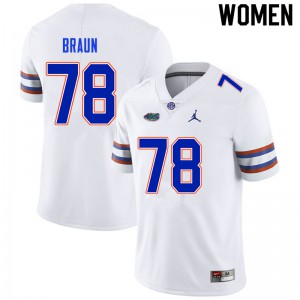 Womens Josh Braun White UF #78 Stitched Jerseys