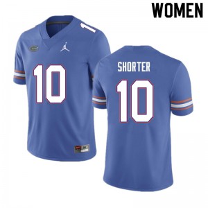 Womens Justin Shorter Blue UF #10 College Jerseys