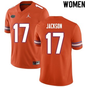 Women's Kahleil Jackson Orange Florida #17 Stitch Jersey