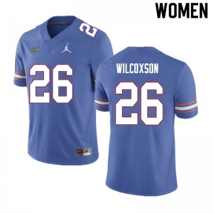 Womens Kamar Wilcoxson Blue Florida Gators #26 Player Jersey