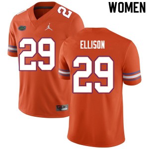 Womens Khamal Ellison Orange Florida Gators #29 Football Jerseys