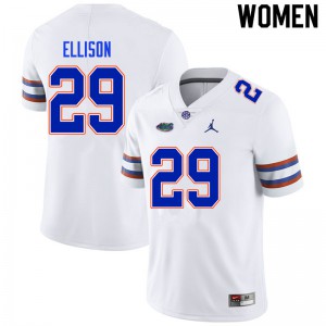 Women's Khamal Ellison White UF #29 Football Jerseys