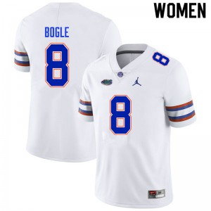 Women's Khris Bogle White Florida Gators #8 Player Jersey