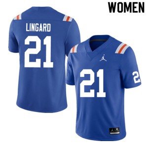 Women's Lorenzo Lingard Royal Florida Gators #21 Throwback NCAA Jerseys