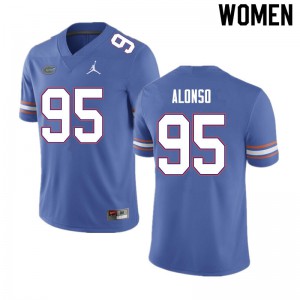 Women Lucas Alonso Blue University of Florida #95 Player Jerseys