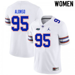 Women Lucas Alonso White University of Florida #95 University Jerseys