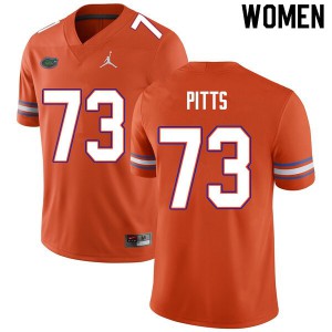 Women Mark Pitts Orange Florida #73 Stitched Jerseys