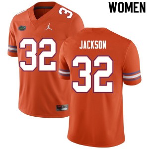 Women's N'Jhari Jackson Orange Florida Gators #32 Football Jerseys