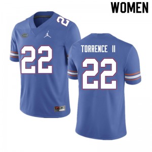 Women's Rashad Torrence II Blue UF #22 Player Jerseys