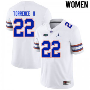 Womens Rashad Torrence II White Florida Gators #22 College Jersey