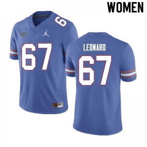 Womens Richie Leonard Blue Florida Gators #67 Player Jersey