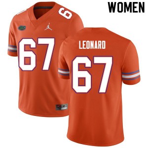 Womens Richie Leonard Orange University of Florida #67 NCAA Jersey