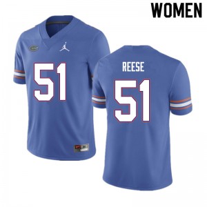 Women's Stewart Reese Blue Florida Gators #51 Official Jerseys