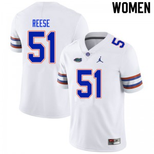 Women's Stewart Reese White University of Florida #51 Official Jersey