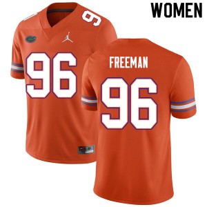 Womens Travis Freeman Orange UF #96 Stitched Jerseys