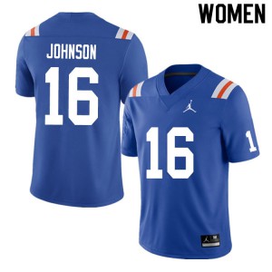 Womens Tre'Vez Johnson Royal University of Florida #16 Throwback College Jersey