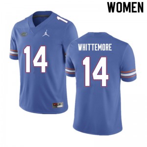 Womens Trent Whittemore Blue University of Florida #14 Football Jersey