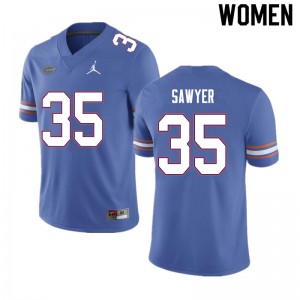 Women's William Sawyer Blue UF #35 Football Jerseys