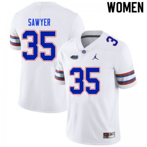 Women's William Sawyer White Florida Gators #35 College Jerseys