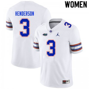 Women Xzavier Henderson White Florida Gators #3 University Jersey