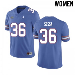 Women's Zack Sessa Blue University of Florida #36 College Jerseys
