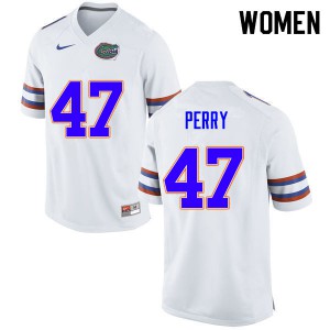 Women's Austin Perry White Florida Gators #47 University Jerseys