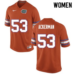 Womens Brendan Ackerman Orange UF #53 Official Jerseys