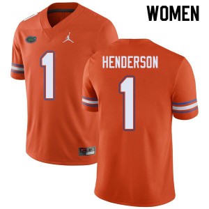Womens Jordan Brand CJ Henderson Orange Florida Gators #1 Football Jerseys