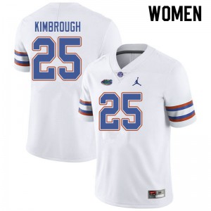 Women's Jordan Brand Chester Kimbrough White University of Florida #25 Stitched Jersey