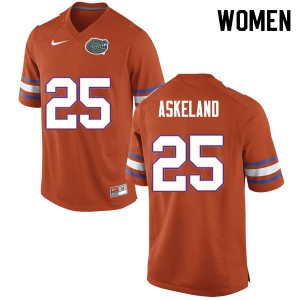 Women Erik Askeland Orange Florida #25 College Jersey