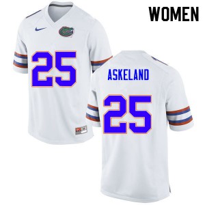 Womens Erik Askeland White Florida #25 College Jersey