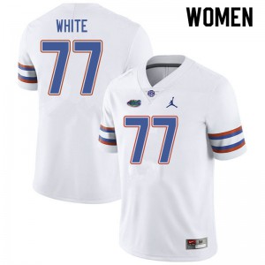 Women's Jordan Brand Ethan White White Florida #77 University Jerseys