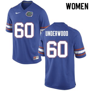 Womens Houston Underwood Blue Florida #60 Player Jerseys