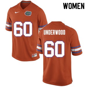 Women Houston Underwood Orange Florida Gators #60 High School Jerseys