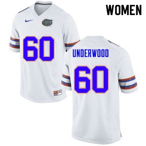 Women's Houston Underwood White University of Florida #60 Embroidery Jersey