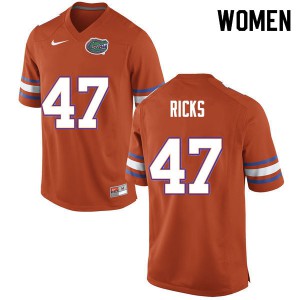 Women Isaac Ricks Orange UF #47 NCAA Jerseys