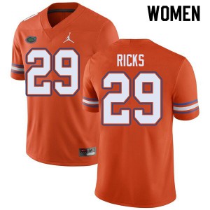 Women Jordan Brand Isaac Ricks Orange University of Florida #29 NCAA Jersey
