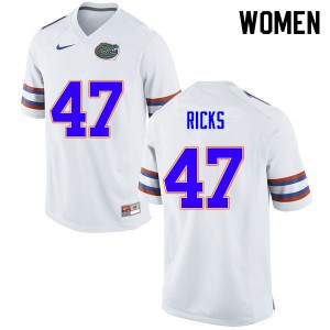 Women's Isaac Ricks White Florida #47 Stitch Jerseys