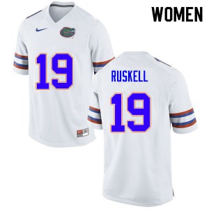 Women Jack Ruskell White University of Florida #19 Stitched Jersey