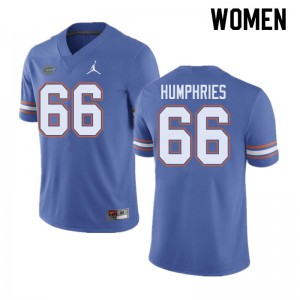 Womens Jordan Brand Jaelin Humphries Blue University of Florida #66 Player Jersey