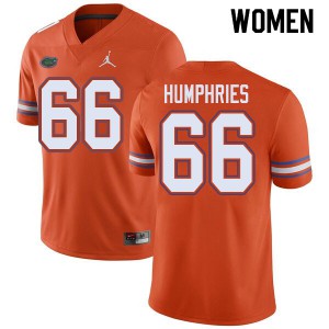 Women Jordan Brand Jaelin Humphries Orange Florida #66 College Jerseys