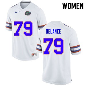 Women's Jean DeLance White Florida Gators #79 Player Jersey