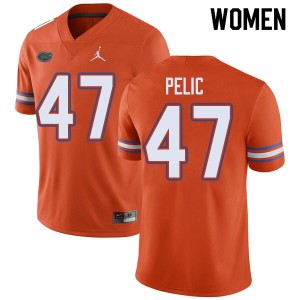 Womens Jordan Brand Justin Pelic Orange Florida #47 Football Jersey