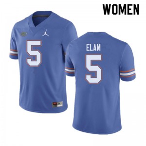 Women's Jordan Brand Kaiir Elam Blue Florida #5 Embroidery Jerseys