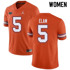 Womens Jordan Brand Kaiir Elam Orange Florida #5 Player Jersey