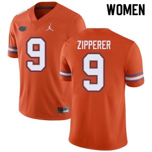 Women's Jordan Brand Keon Zipperer Orange Florida #9 Football Jerseys